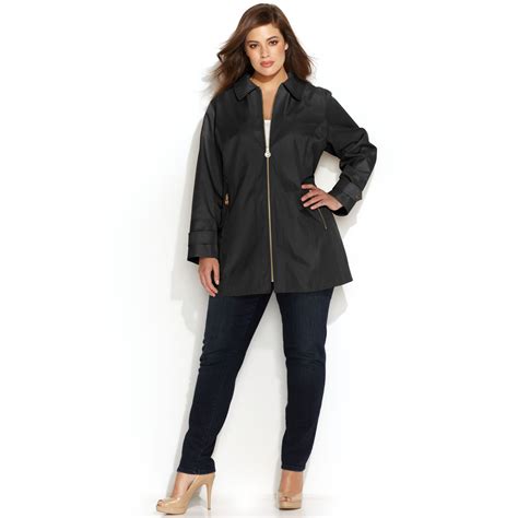 michael kors plus size raincoat|michael kors raincoat with hood.